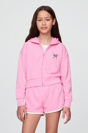 Lilo & Stitch Kids French Terry Cropped Zip Hoodie