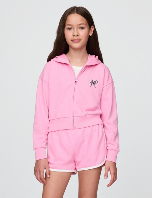 Lilo & Stitch Kids French Terry Cropped Zip Hoodie