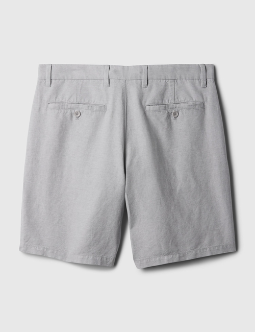 8" Linen-Cotton Shorts
