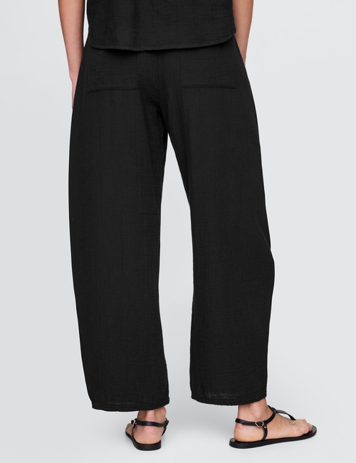 Crinkle Gauze Easy Barrel Pants