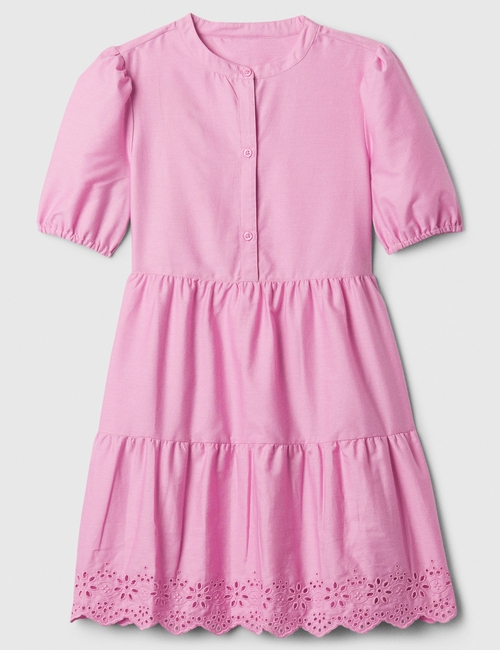 Kids Tiered Poplin Shirtdress