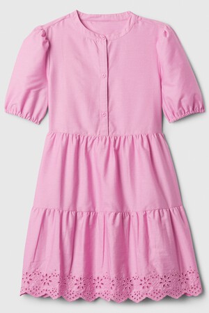 Kids Tiered Poplin Shirtdress