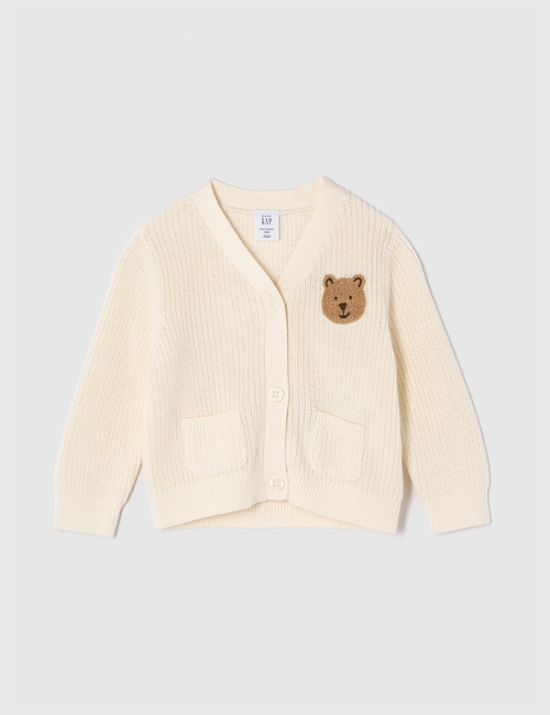 babyGap Shaker-Stitch Bear Cardigan