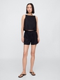 4" Mid Rise Pull-On Linen-Blend Shorts