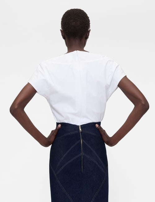 GAP STUDIO SHORT SLEEVE WOVEN SHIRT BODYSUIT