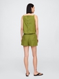 4" Mid Rise Pull-On Linen-Blend Shorts