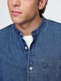 Collarless Denim Big Shirt