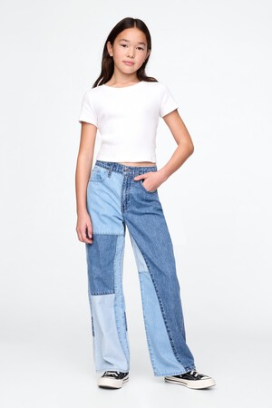 Kids Low Rise Stride Patchwork Jeans