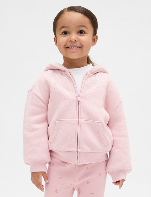 Baby & Toddler Sherpa-Lined Sequin Zip Hoodie