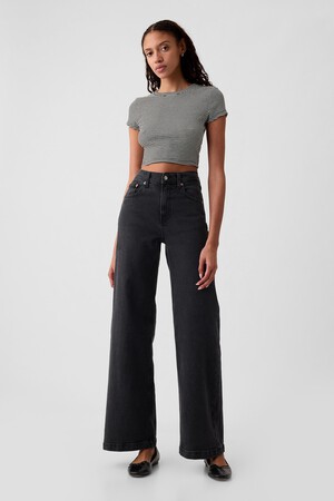 High Rise Stride Wide-Leg Jeans