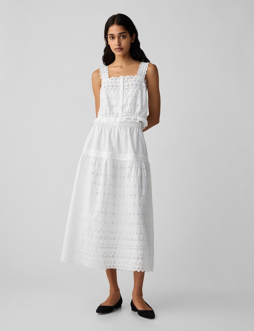 Gap × DÔEN Eyelet Midi Skirt