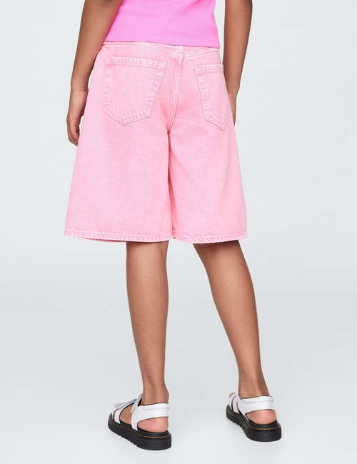 Kids Mid Rise Longline Denim Shorts