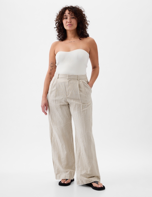 365 High Rise Linen-Cotton Trousers