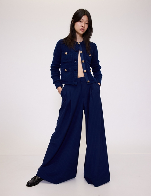 GAP STUDIO CROPPED GOLD BUTTON JACKET CARDIGAN