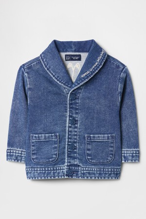 Baby Peter Rabbit™ Knit Denim Shawl Cardigan