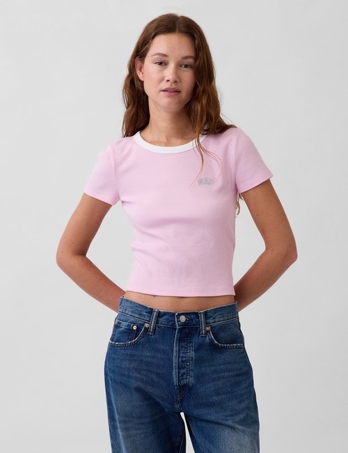 V-JPN IE SS LOGO RINGER RIB TEE