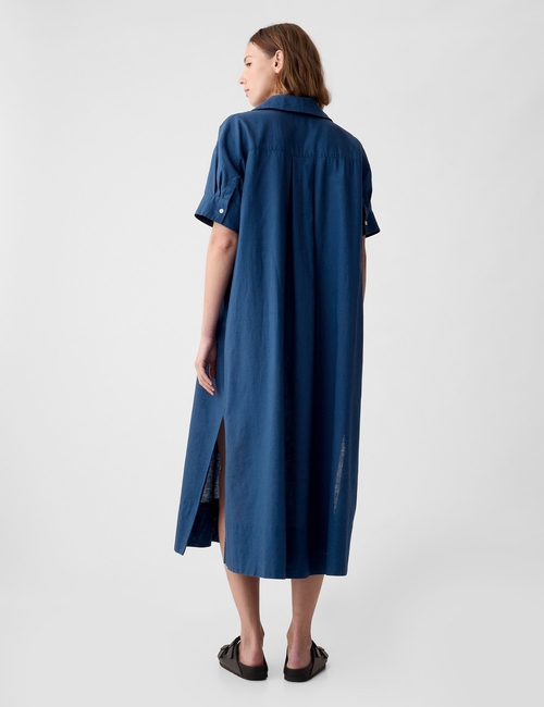 Linen-Cotton Maxi Dress