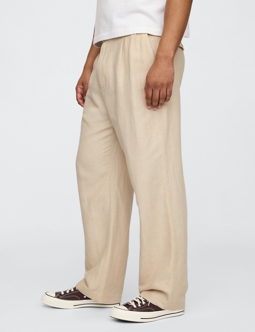 Linen-Cotton '90s Loose Pleated Khakis