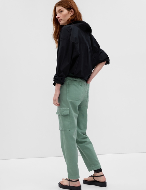 Mid Rise Twill Cargo Pants