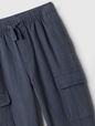 Kids Linen-Blend Pull-On Cargo Pants