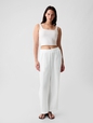 Mid Rise Gauze Wide-Leg Pull-On Pants
