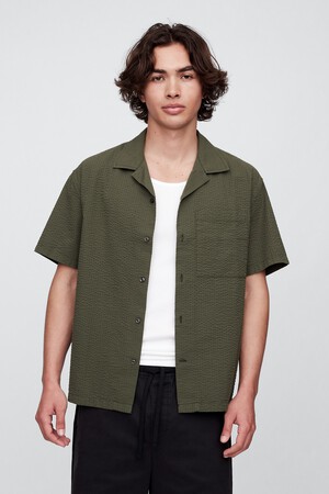 Seersucker Shirt in Boxy Fit