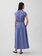 Poplin Drop-Waist Maxi Shirtdress