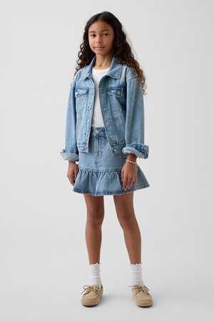Kids Denim Ruffle Skirt