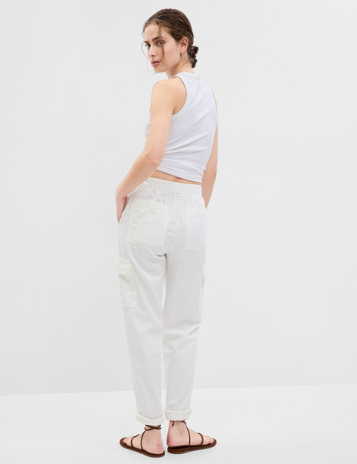 Mid Rise Twill Cargo Pants