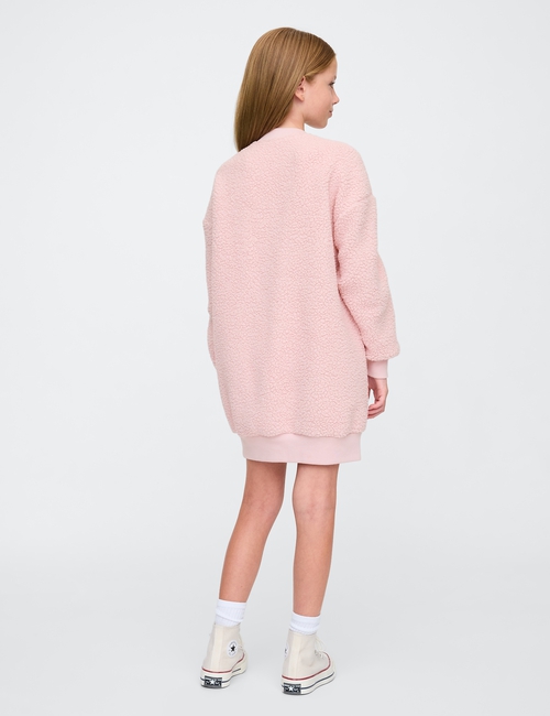 Kids Gap Logo Sherpa Sweatshirt Dress