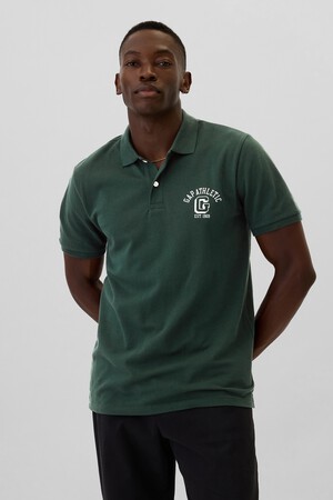 Gap Graphic Stretch Pique Polo Shirt