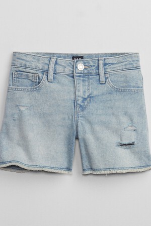 Kids Mid Rise Midi Denim Shorts with Washwell