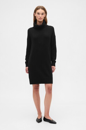 CashSoft Relaxed Turtleneck Sweater Mini Dress