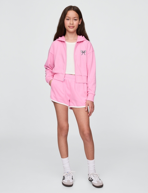 Lilo & Stitch Kids French Terry Cropped Zip Hoodie