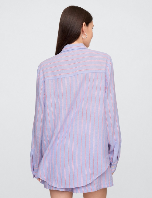 Linen-Blend Easy Shirt