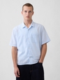 Linen-Cotton Relaxed Straight-Hem Shirt