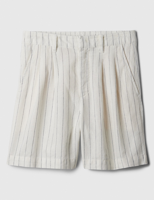 5" High Rise Linen-Blend Pleated Shorts