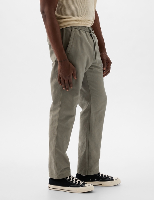 Linen-Cotton Pull-On Pants