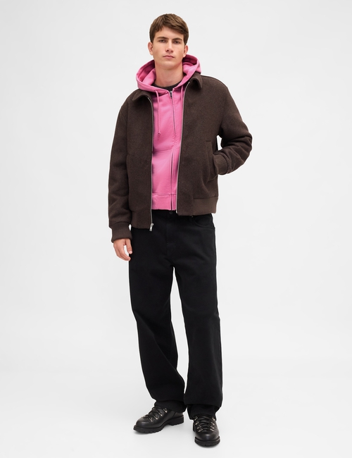 Heavyweight Oversized Crop Zip Hoodie