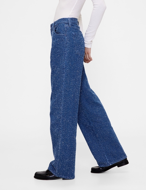 GAP STUDIO TWEED BOUCLE 5PKT LOW RISE LOOSE JEAN