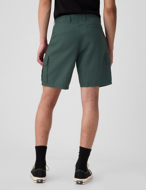 8" Linen-Cotton Cargo Shorts