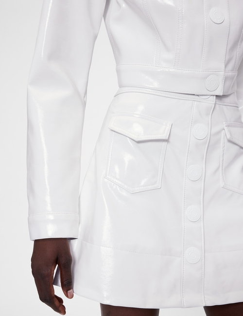 GAP STUDIO PATENT BUTTON FRONT MINI SKIRT