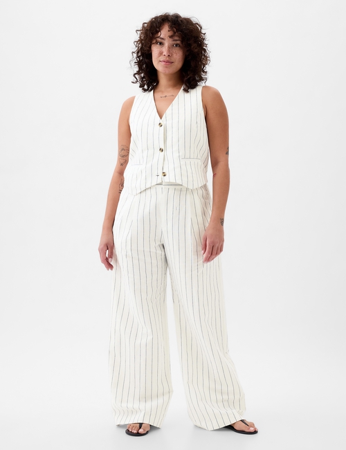 365 High Rise Linen-Cotton Trousers