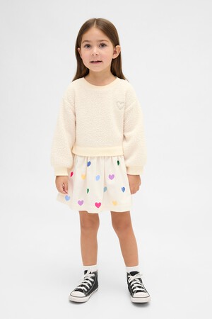Baby & Toddler Mixed Media Heart Sweatshirt Dress