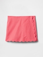 Kids Linen-Cotton Scalloped Wrap Skort