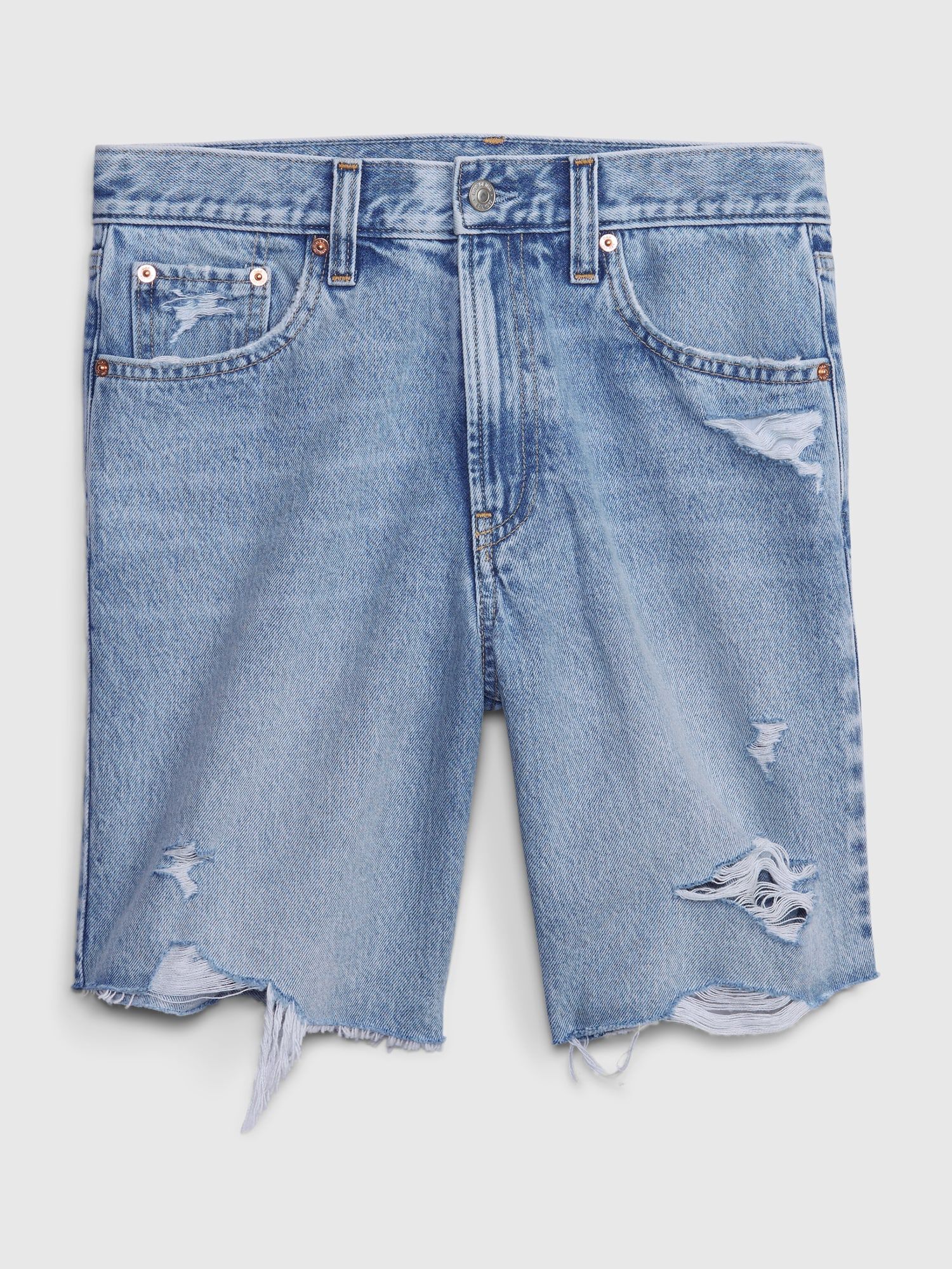 Shop 8 Mid Rise 90s Loose Denim Bermuda Shorts for Women GAP UAE