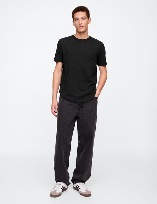 Lived-In Curved Hem Crewneck T-Shirt