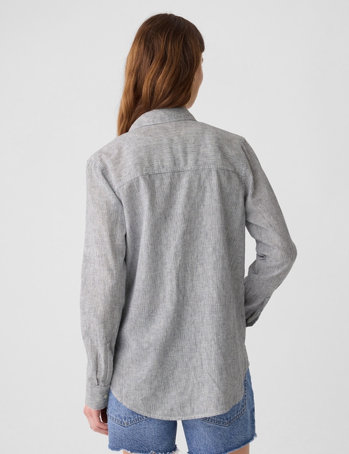 Linen-Blend Easy Shirt