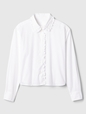 Classic Cropped Poplin Ruffle Shirt