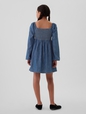 Kids Puff Sleeve Denim Dress